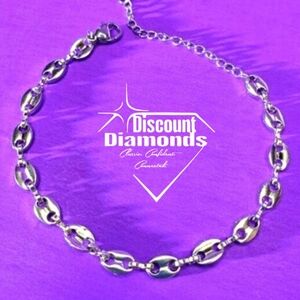 18K White Gold Titanium Coffee Bean Bracelet